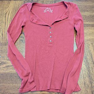 Red Henley Long Sleeved Tee from Old Navy
